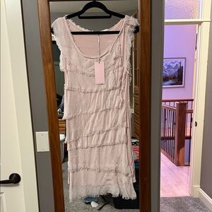 Fringed Pink Sleeveless Dress